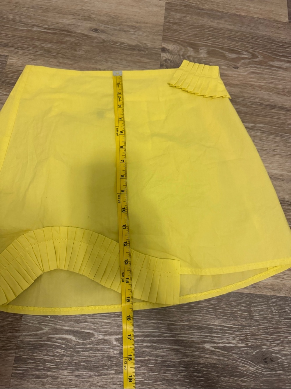 Farm Rio Yellow Pleated Ruffle Mini Skirt Size S - Picture 7 of 8